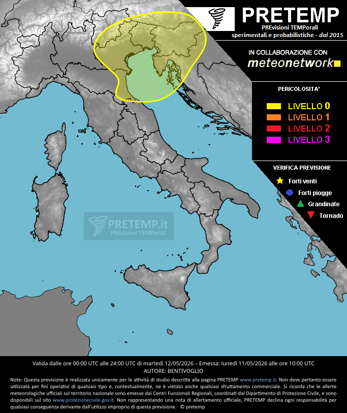 Mappa previsione del 12 maggio 2026