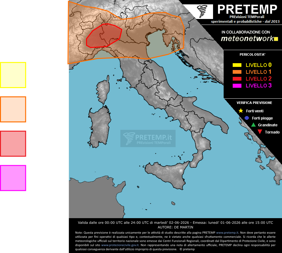 Mappa previsione del 04 giugno 2026